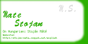 mate stojan business card