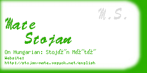 mate stojan business card